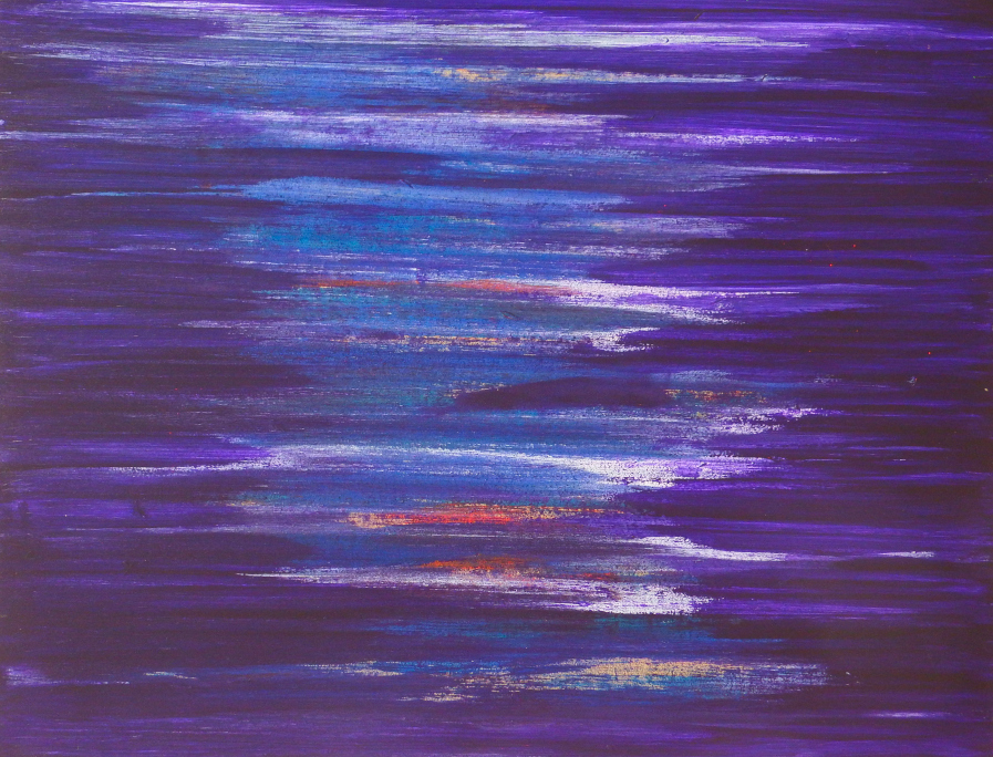 Dejar Pintura: Líneas Violeta (2018). Vinilo y acrílico sobre MDF. 70 cm 90 cm