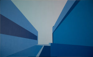 Bucaramanga Time (Distorsion). (2011). Vinilo y acrílico sobre MDF. 76 x 122 cms.
