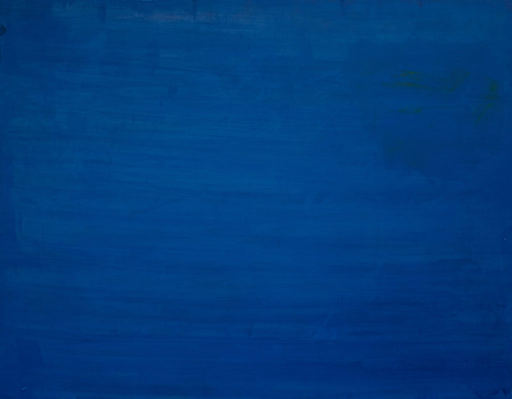 Dejar Pintura Azul (2018). Vinilo y acrílico sobre MDF. 90 cm 70 cm