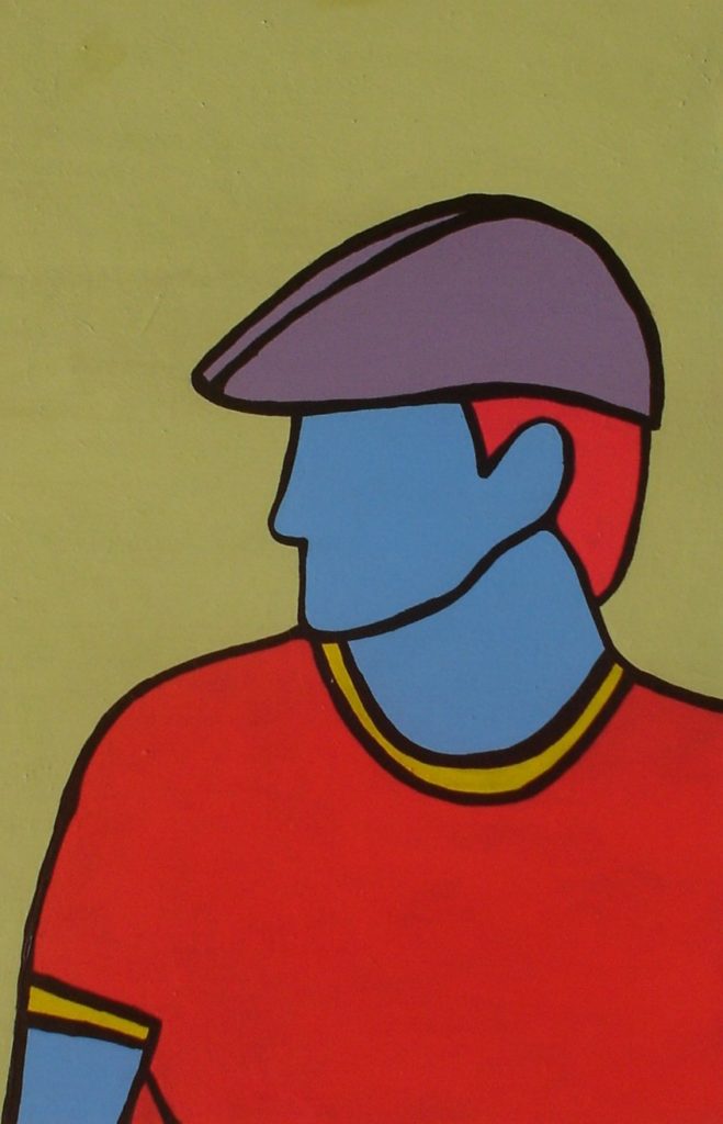 Miren, Uso Sombrero. (2005). Vinilo sobre MDF. 51 cm. 33 cm.