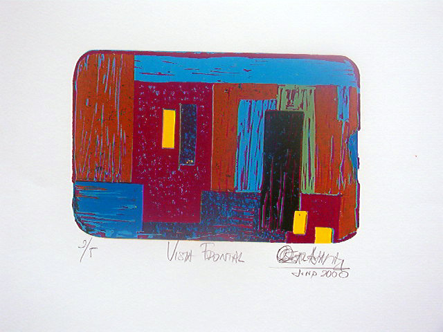 Vista Frontal. (2000). Linóleo. 18 cm. 12 cm.