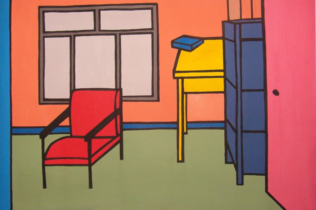 Sin Título (Espacio). (2000). Vinilo sobre Cartón. 80 cm. 66 cm.