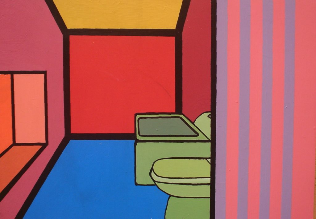 Sin Título (Baño Decorado). (2005). Vinilo sobre MDF. 50 cm. 70 cm.